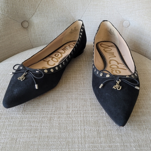Sam Edelman Black Flats with Bow Detail - Picture 2 of 10